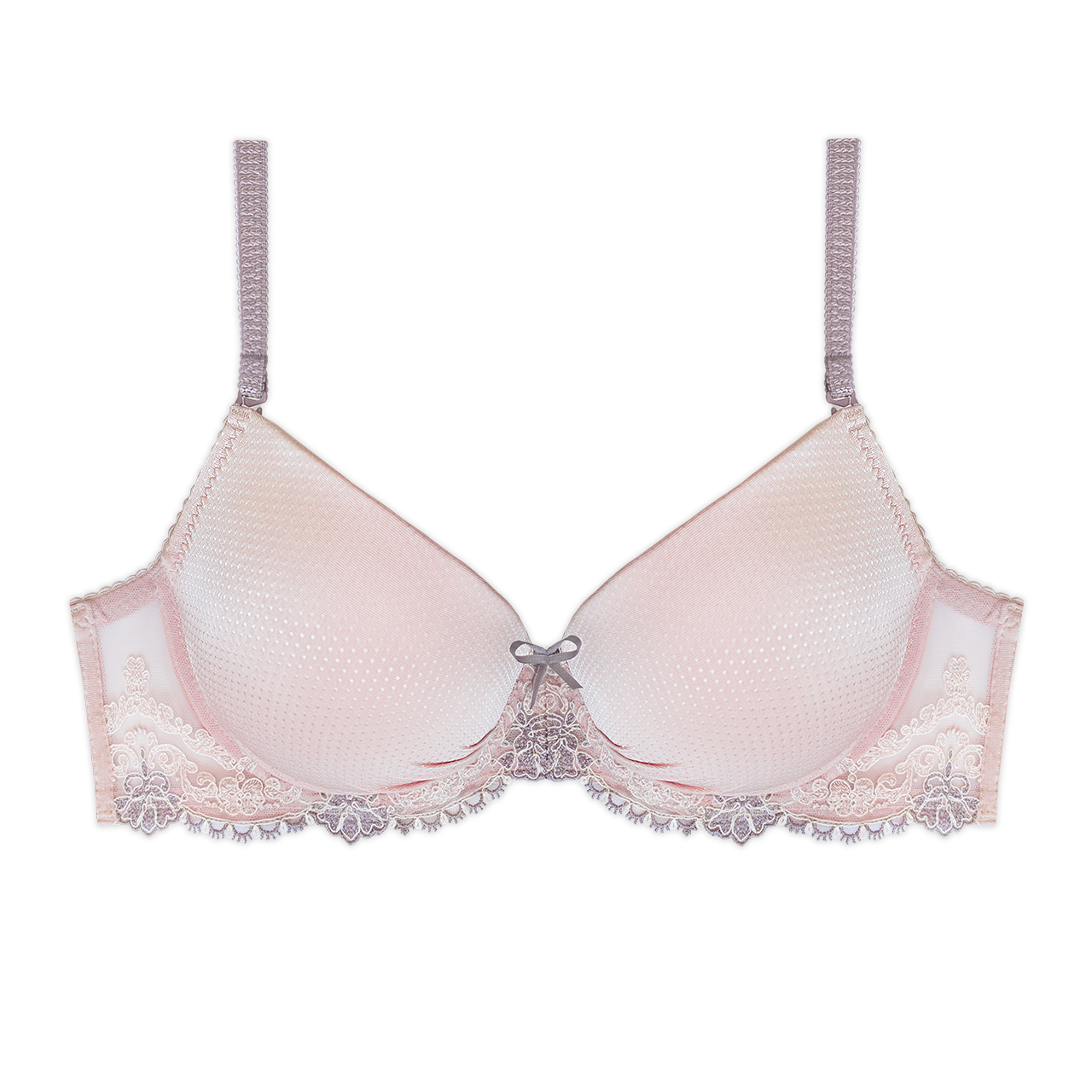 Lace and Satin Push Up pink Bra. Body Makeup,
