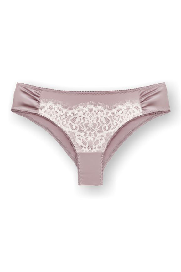 Such Bliss Beautiful pink satin panty with white lace overlay