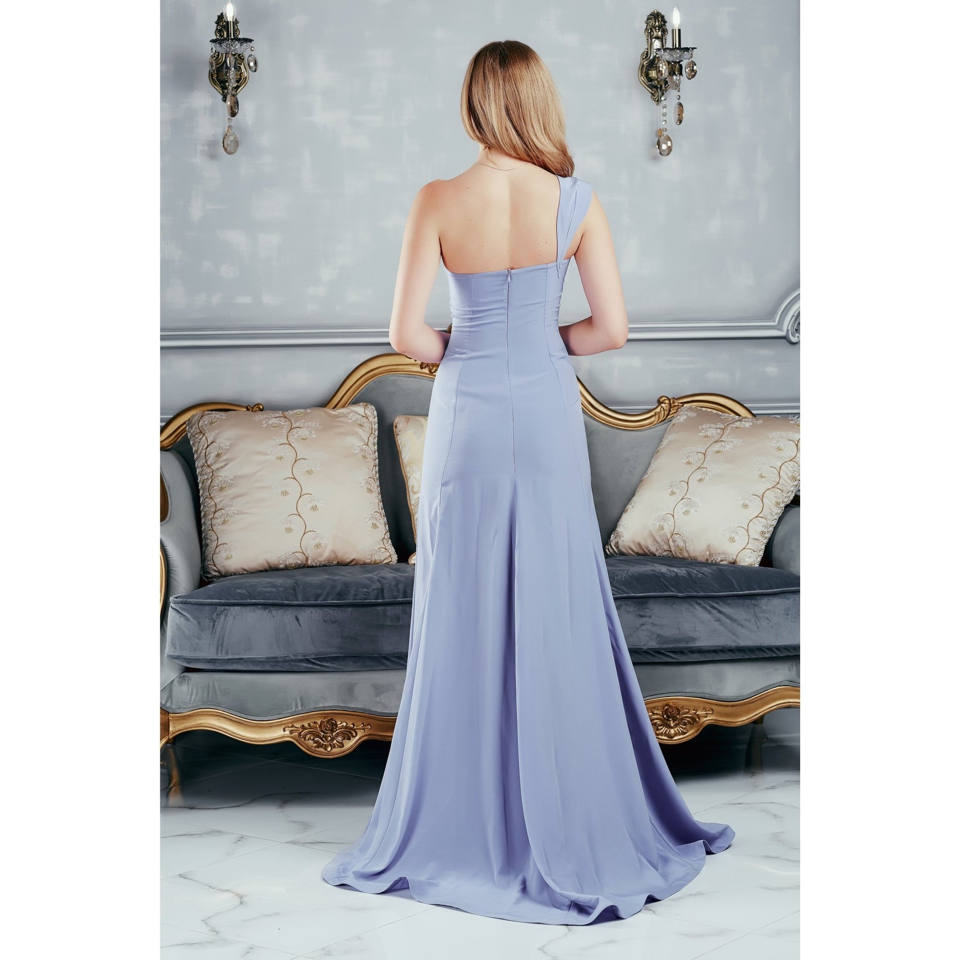 Elegant eveining/cocktail dress in light blue - Sara Lauren USA